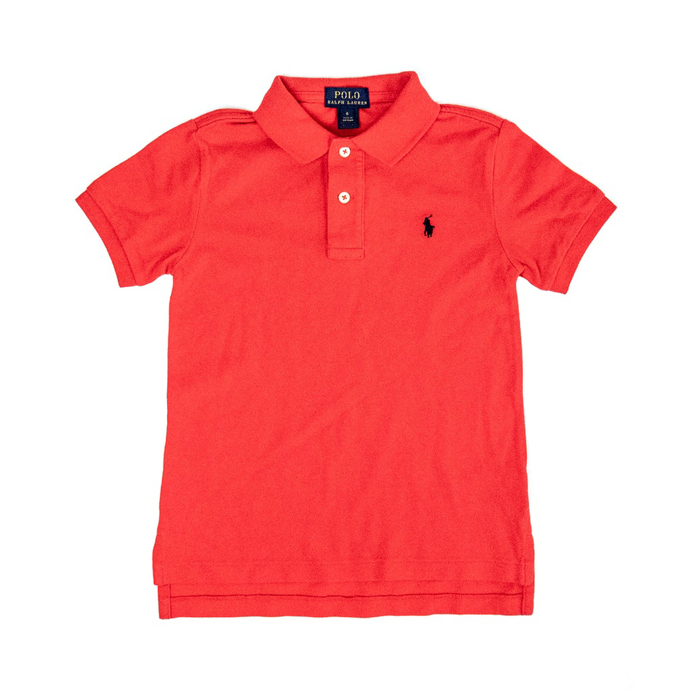 NWOT Polo Ralph Lauren Little Boys Mesh Polo Shirt Red | Pony Navy $49 - Size 6 - Picture 3 of 6